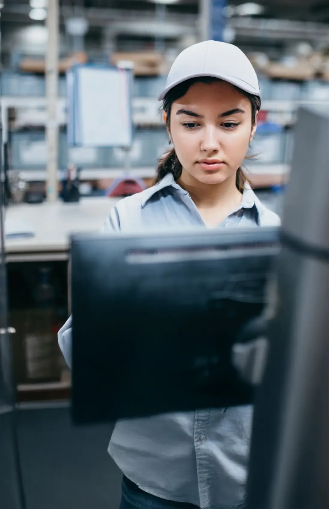 Woman at computer screen