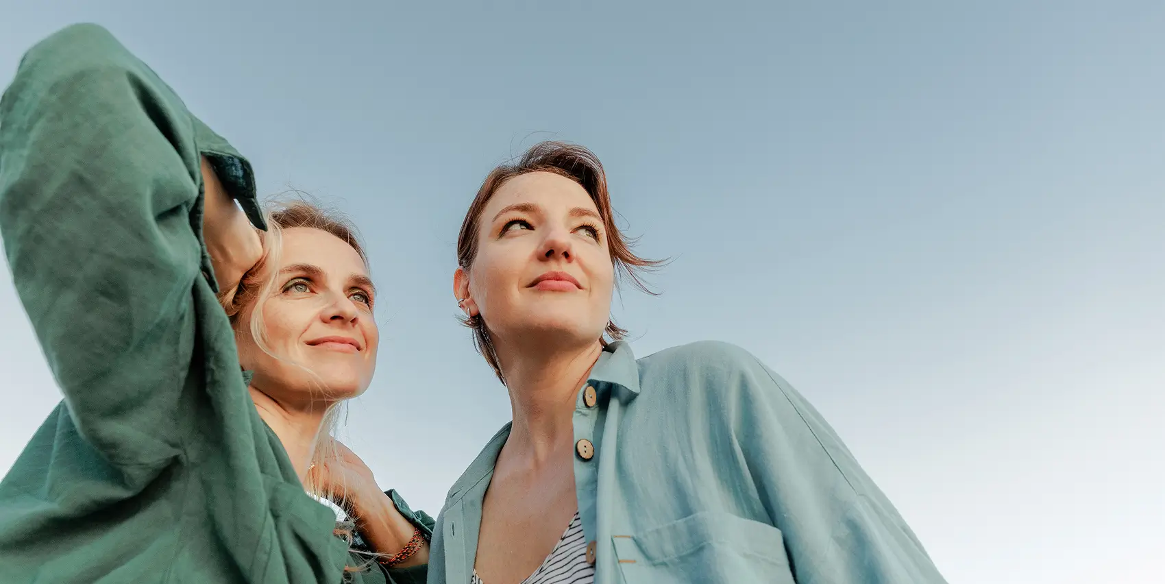 Two women looking into the distance
