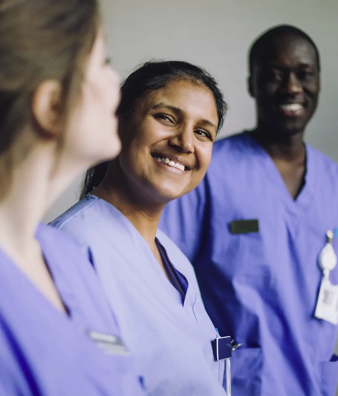 Healthcare professional smiling